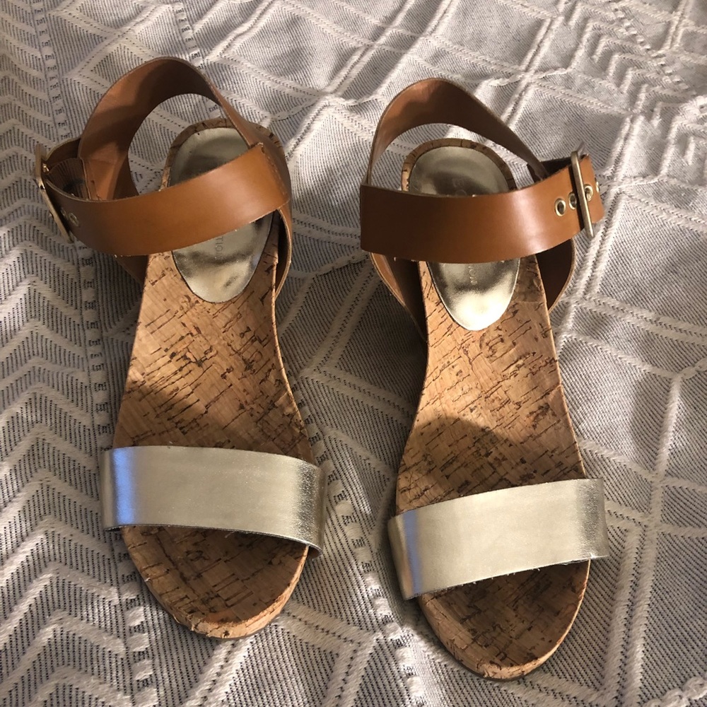BCBGeneration Cork Wedge Sandals